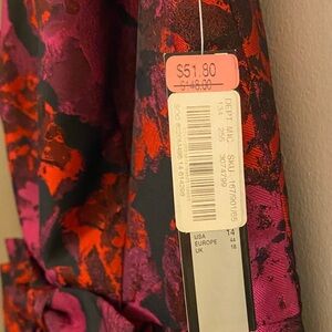 Tahari Red and Purple Dress